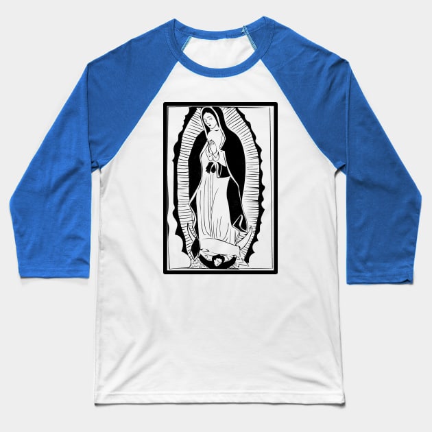 Virgin of Guadalupe Baseball T-Shirt by moanlisa